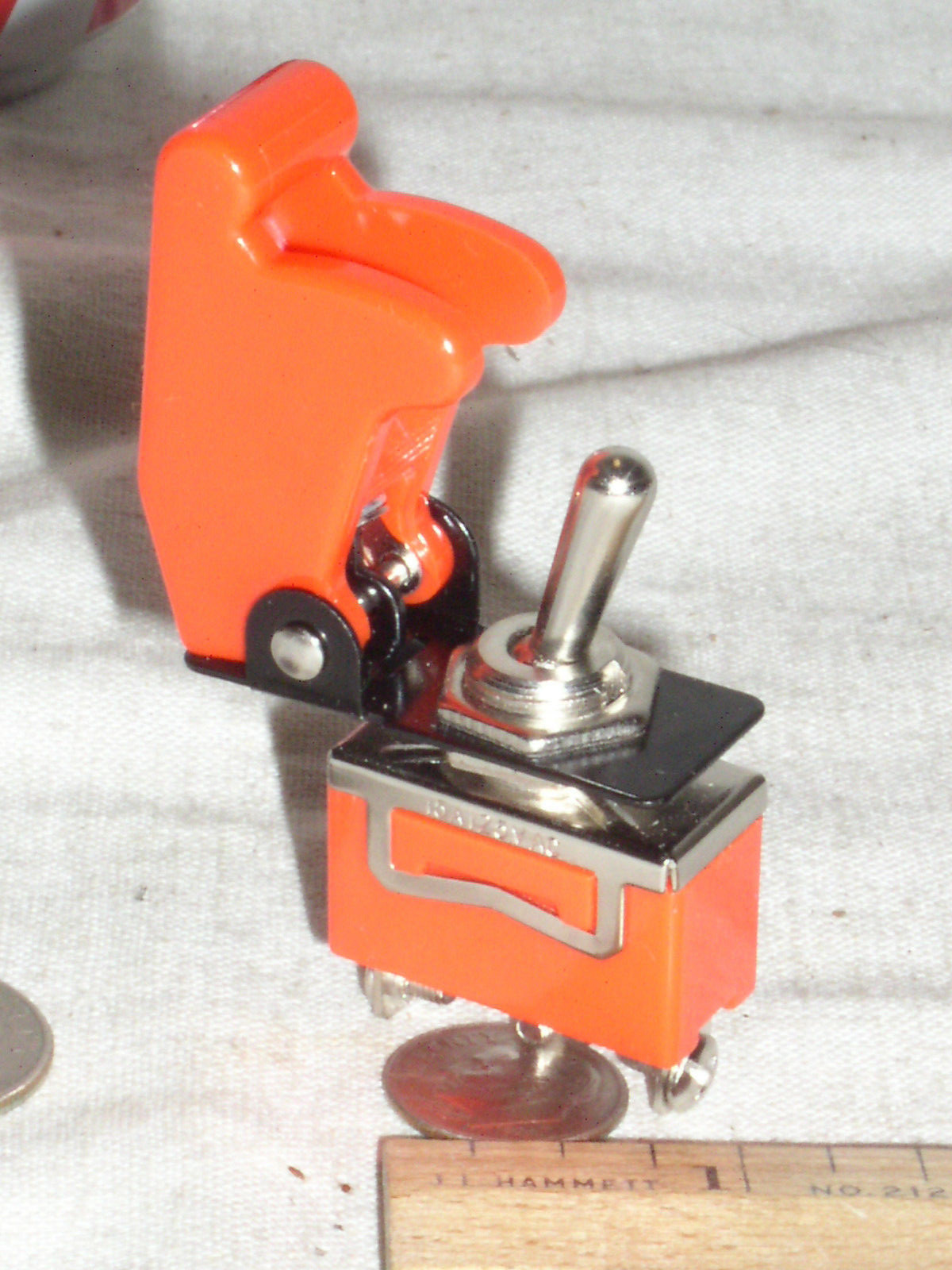 1 NEW SPDT MODEL ROCKET TOGGLE SWITCH WITH RED PLASTIC SAFETY FLIP COVER GUARD