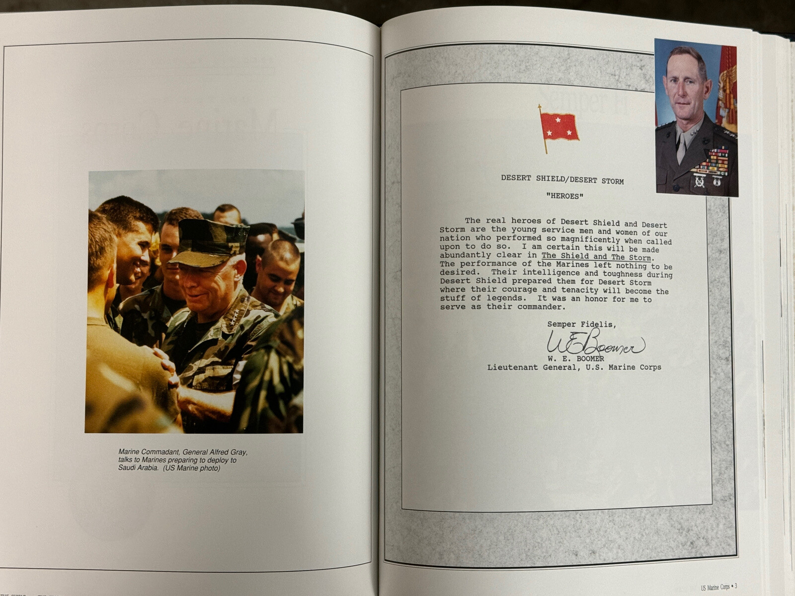 The Shield & The Storm Hardback Leather Military Book Op. Desert Storm 1990-1991