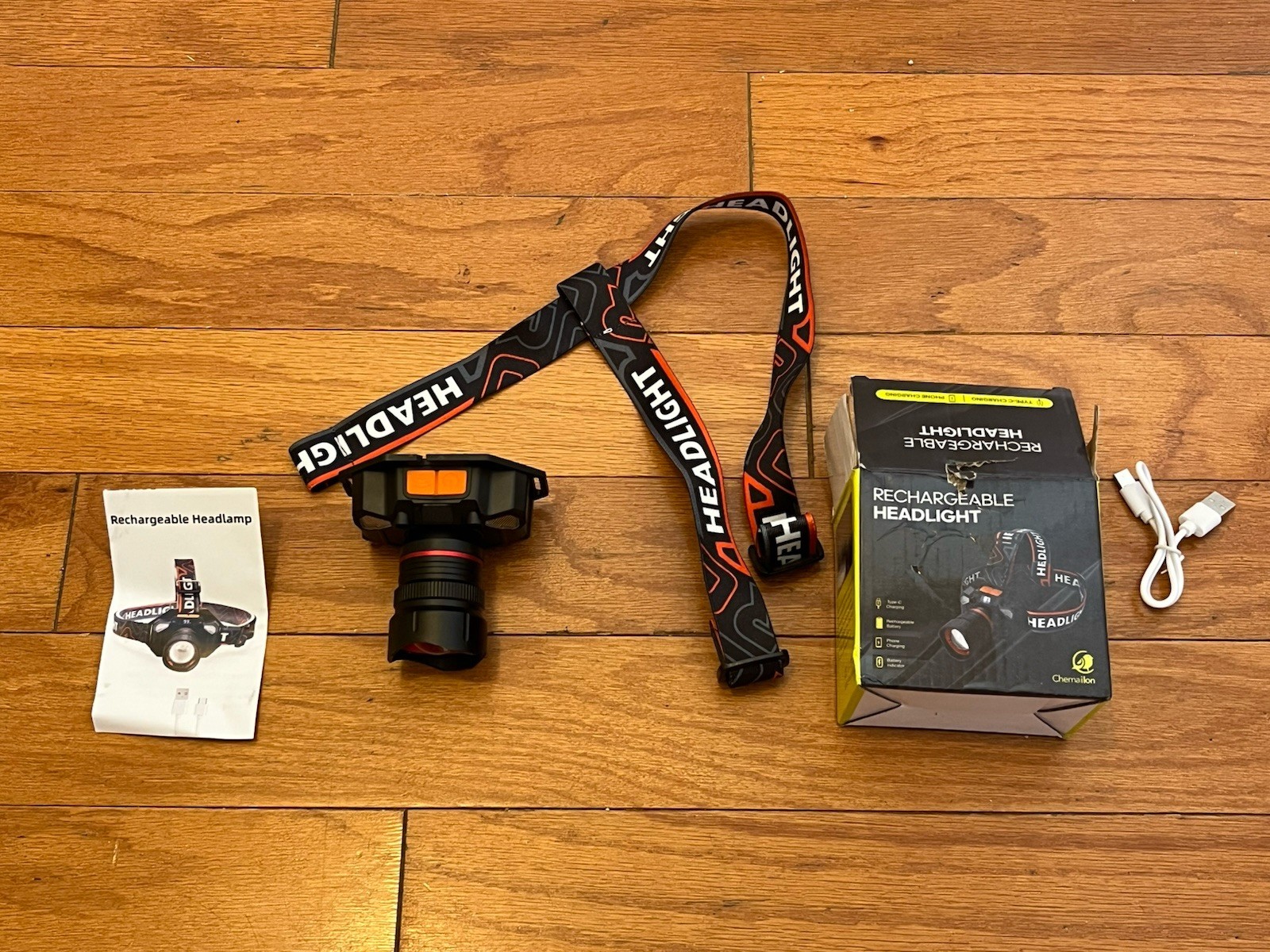 Chemailon Headlamp Bright LED Rechargeable Flashlight Head Light spotlight Torch