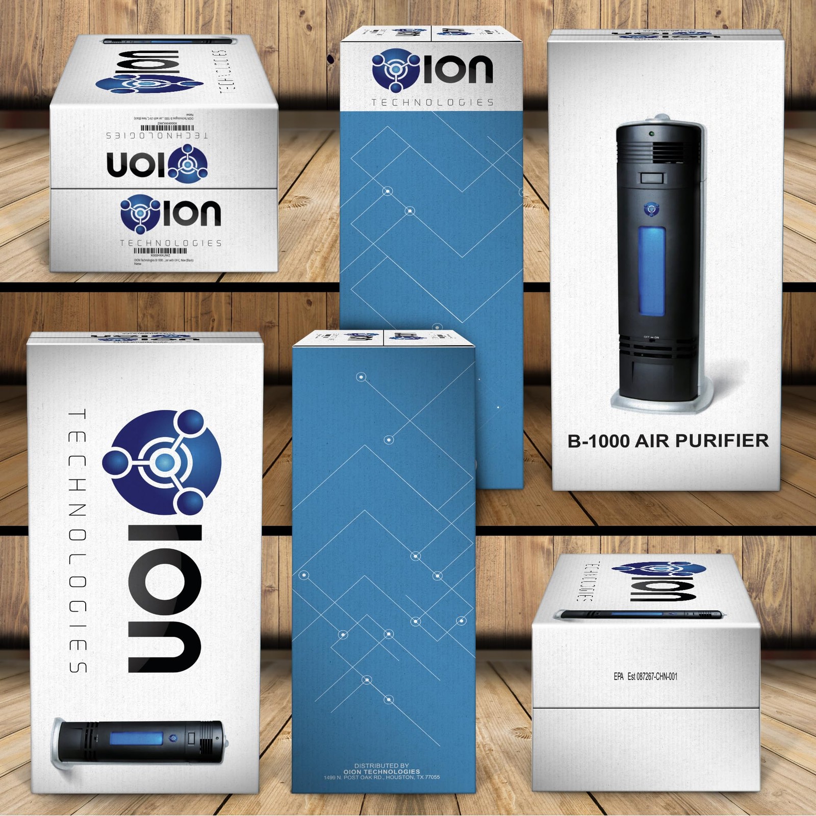 B-1000 Permanent Filter Ionic Air Purifier Pro Ionizer with UV-C, (Black)