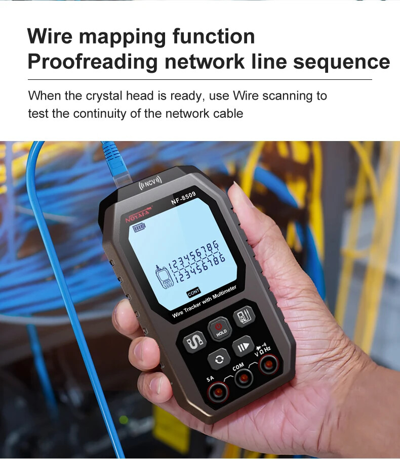 2in1 Network Cable Tester & Digital Multimeter Cable Tracker Cat5Cat6 PoE Tester