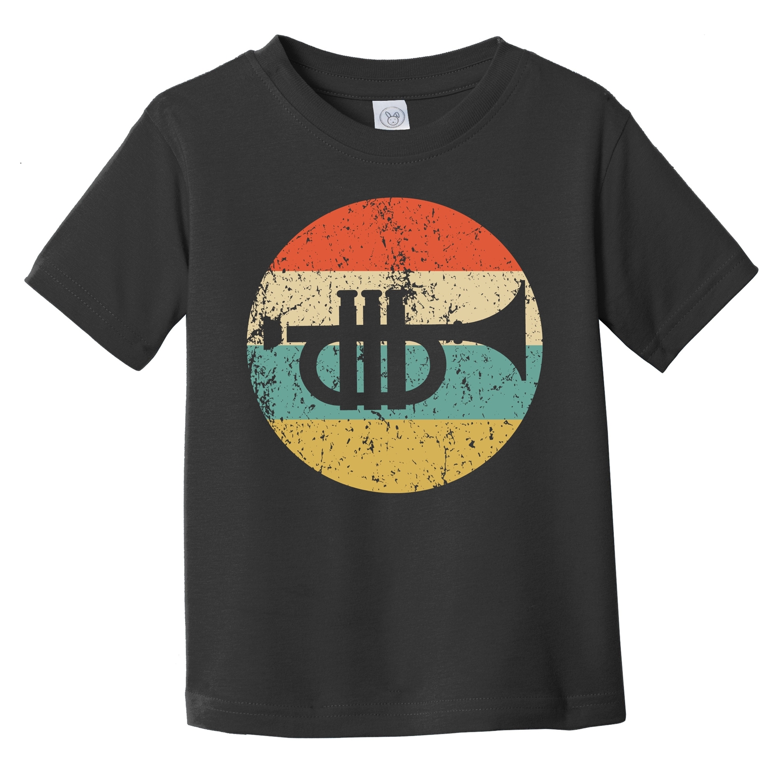 Trumpet Musical Instrument Silhouette Retro Music Musician Infant Toddler Shirt