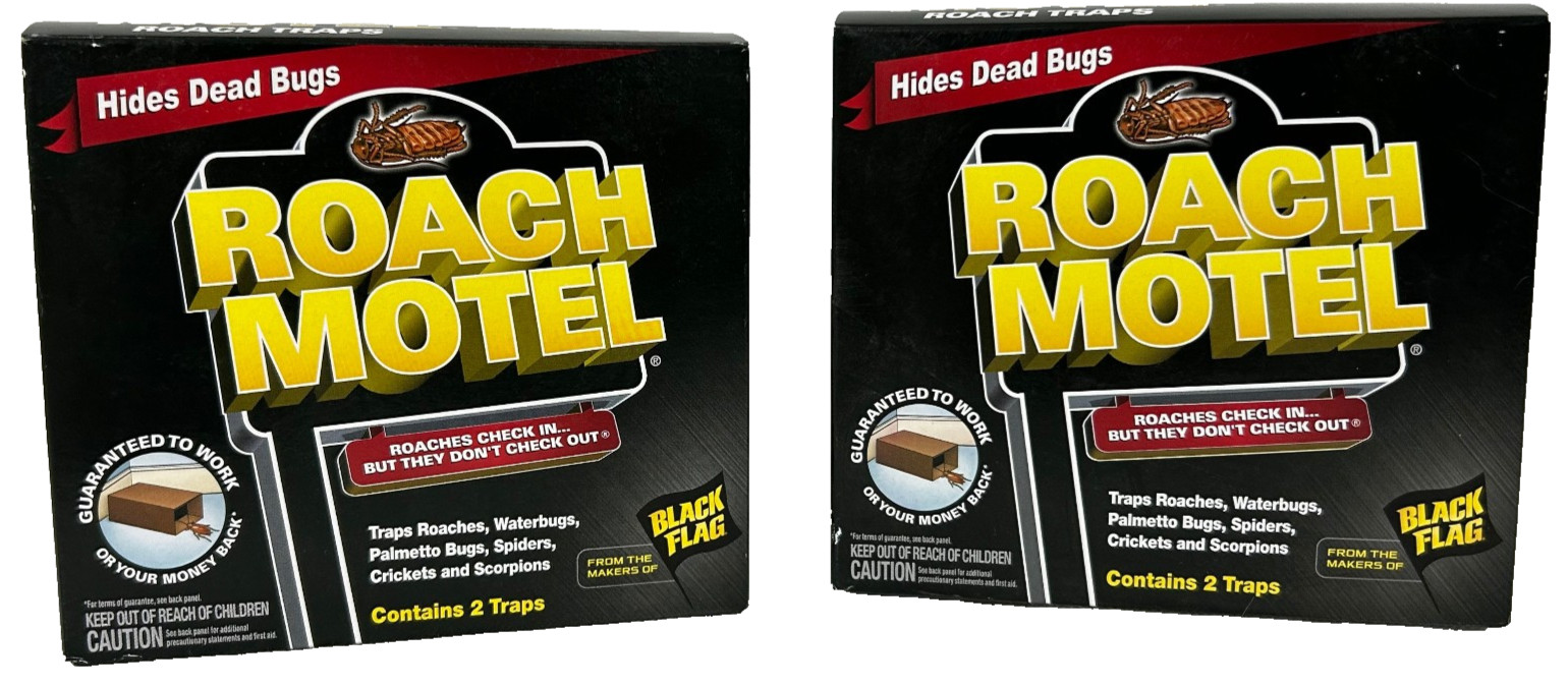 2 Pack Black Flag Roach Motel 4 Traps Cockroach Spider Bug Pest Control NEW