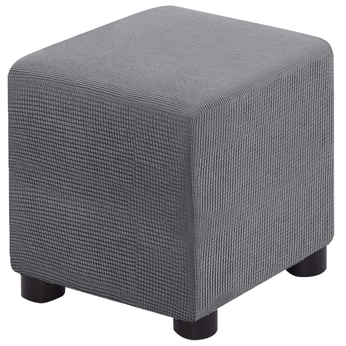 Ottoman Cover Square Folding Storage Ottoman Slipcovers Jacquard Stretch Cube...