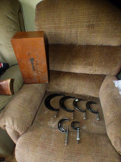VINTAGE Starrett Mechanical Outside Micrometer Set: 6 Pc, 0 to 6" Measurement