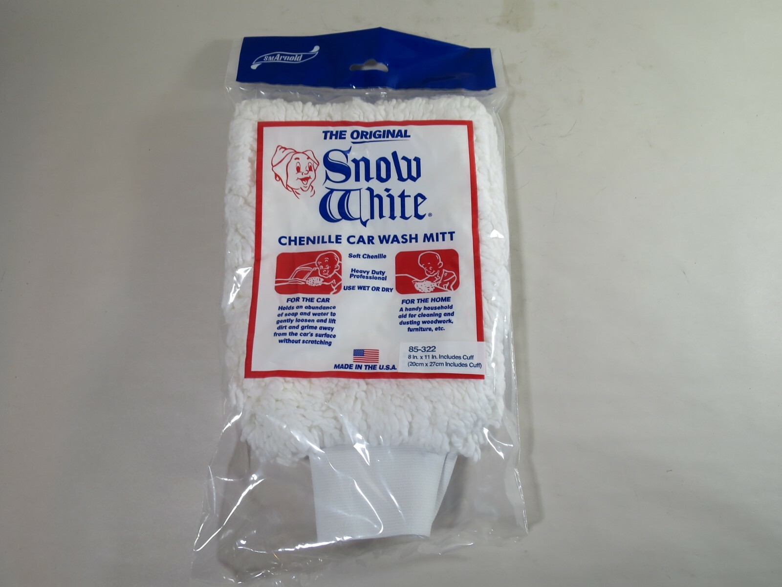 S.M. Arnold 85-322 Car Wash Mitt Snow White Chenille 8" x 11"