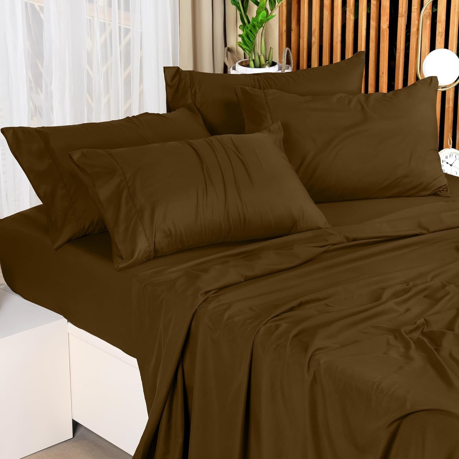Queen Sheet Set – 4 Piece Bed Sheets for Queen Size Bed, Soft and Breathable ...