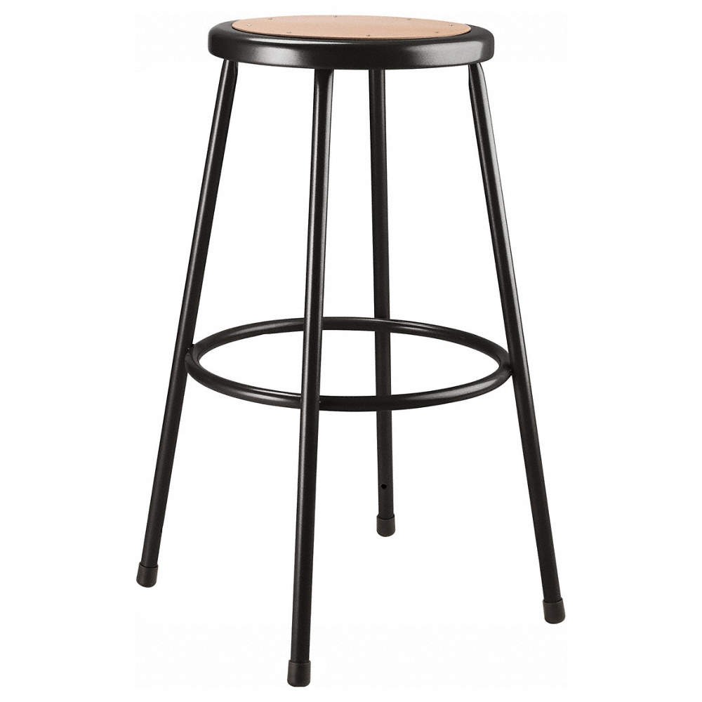 NATIONAL PUBLIC SEATING  Blk Hardboard Stool,30",Welded Tube Leg 810TZ8