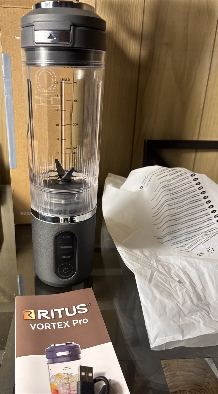 RITUS VORTEX Pro Portable Blender,Personal Blender w/Removable Vessel