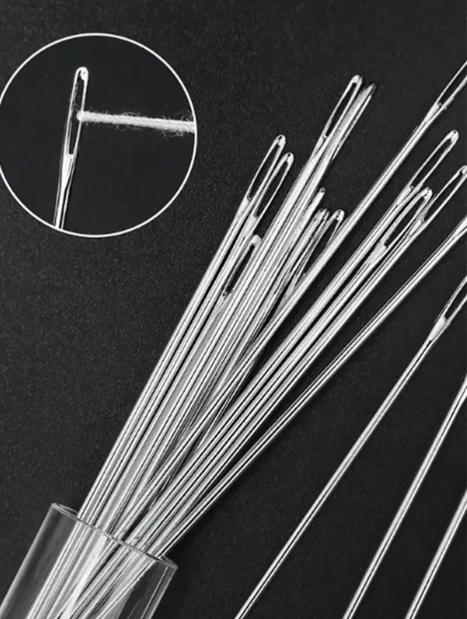 15-Pieces Big Eye Needle Set for Hand Sewing, Includes Needle Bottle
