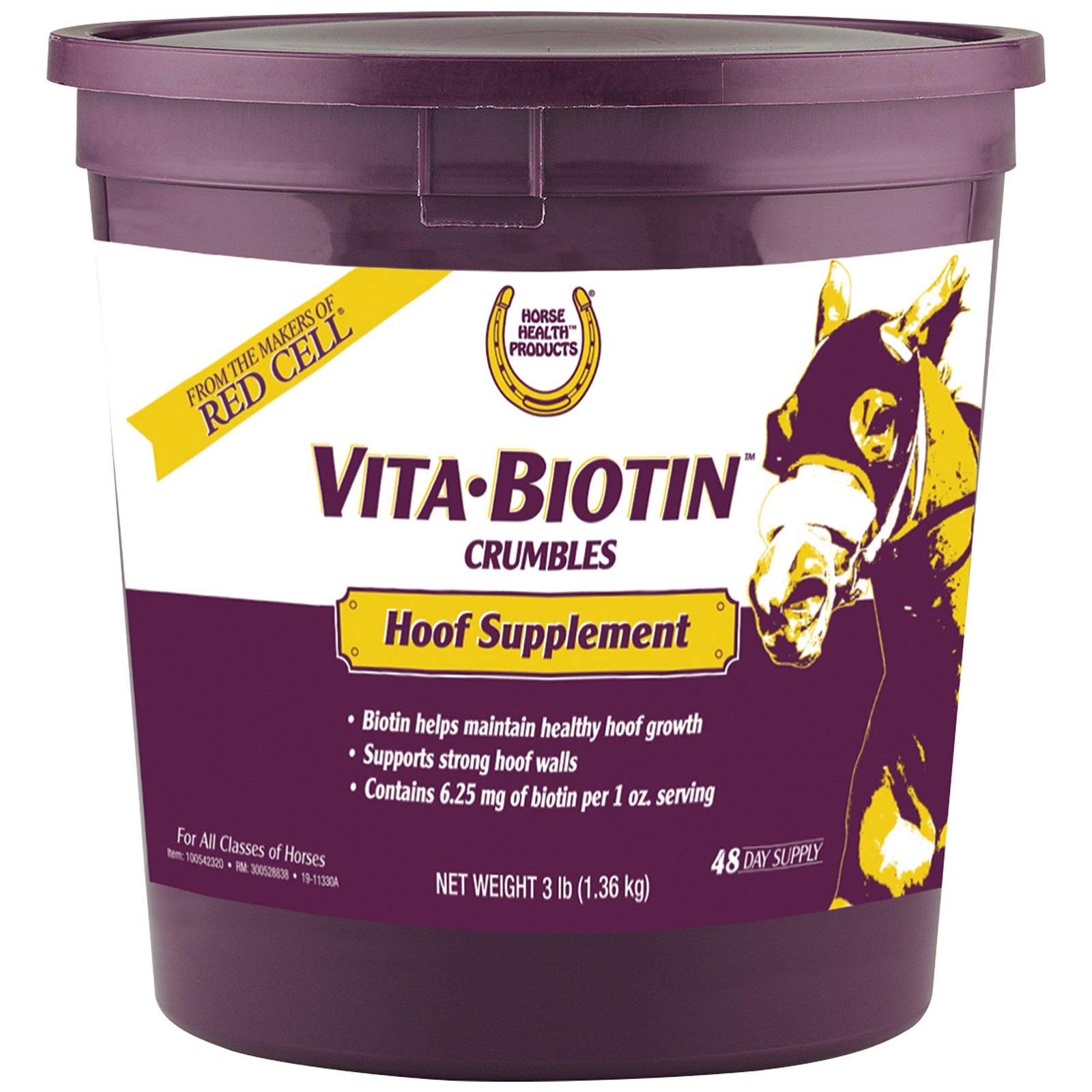 Vita Biotin Crumbles Horse Hoof , Biotin Supports Healthy Hoof Growth, Strong...
