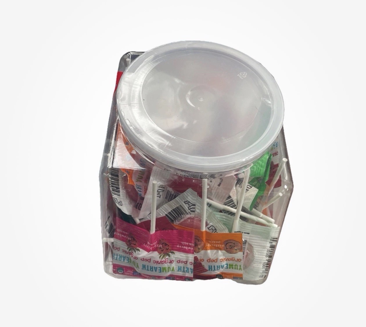 YumEarth Organic Pops Assorted Flavors Candy Jar 30 oz Allergy Friendly