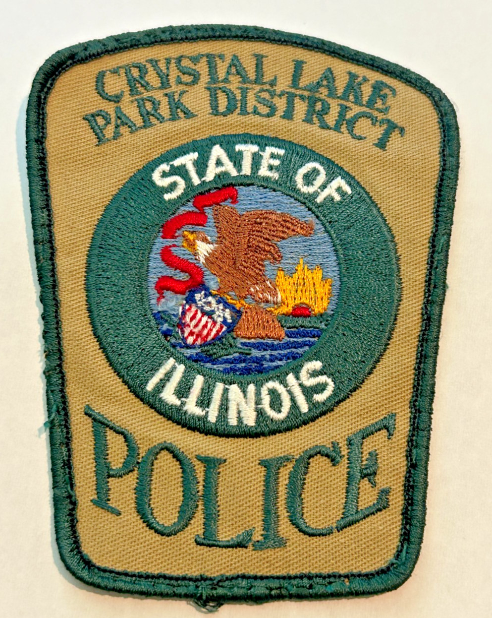 Vintage Crystal Lake Illinois Park District Police Patch Uniform Take Off RARE
