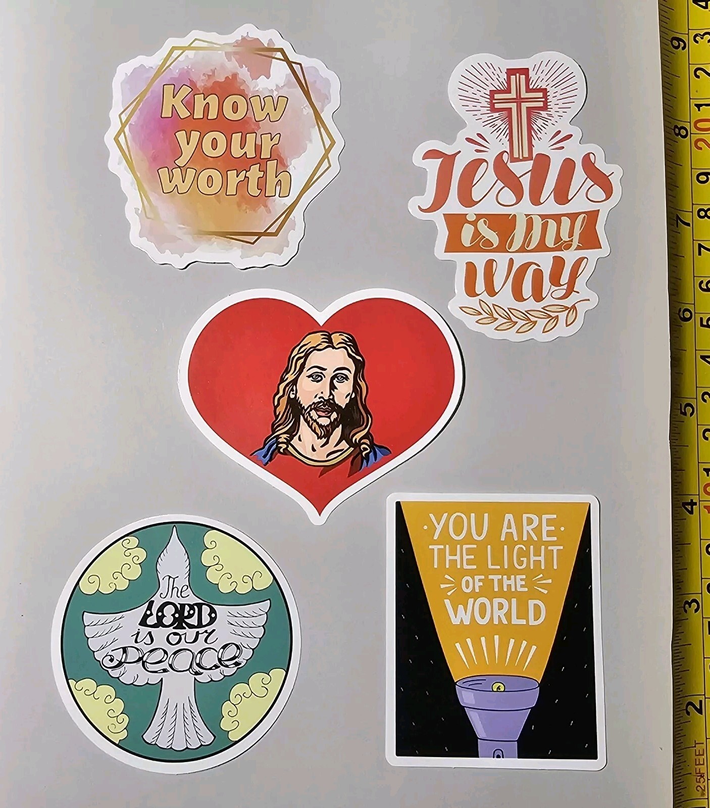 JESUS CHRIST GOD BLESS YOU LOVE S41 HOLY CROSS FAITH STICKER LOT STICKERS