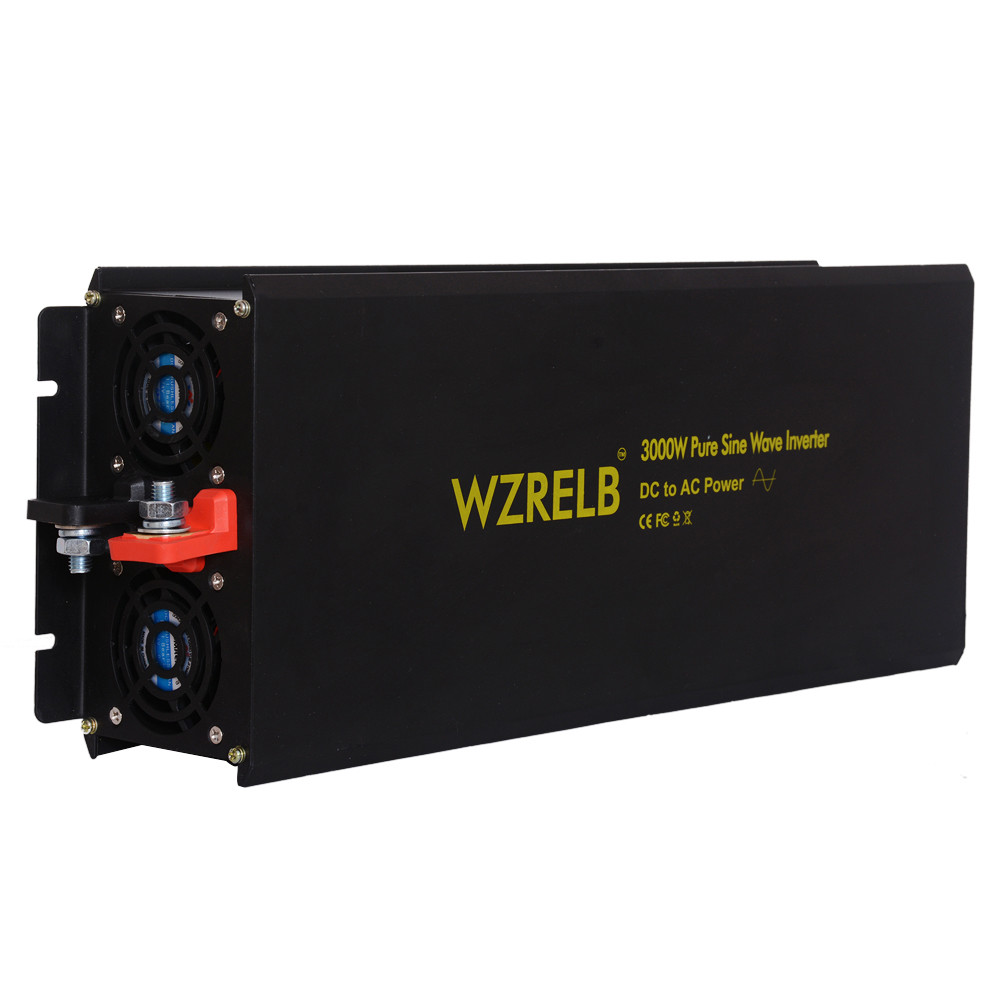 3000 Watt Pure Sine Wave Inverter 12V to 110V 120V Power Conveter Truck Camp Car