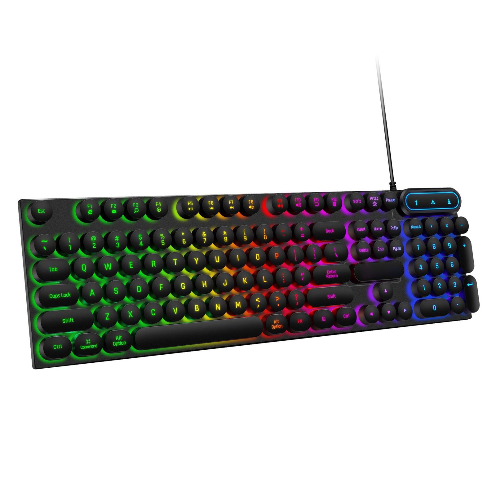 USB Gaming Keyboard 104 Keys Ergonomic Backlit For Desktop Excellent