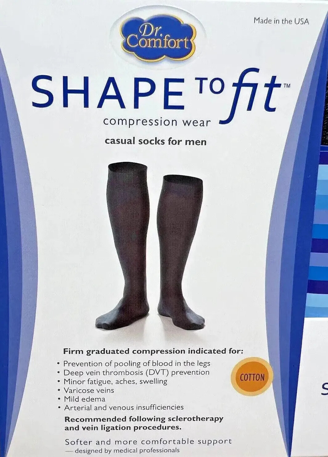 Dr. Comfort Shape To Fit - Casual Cotton Compression Socks For Men 20-30 mmHg