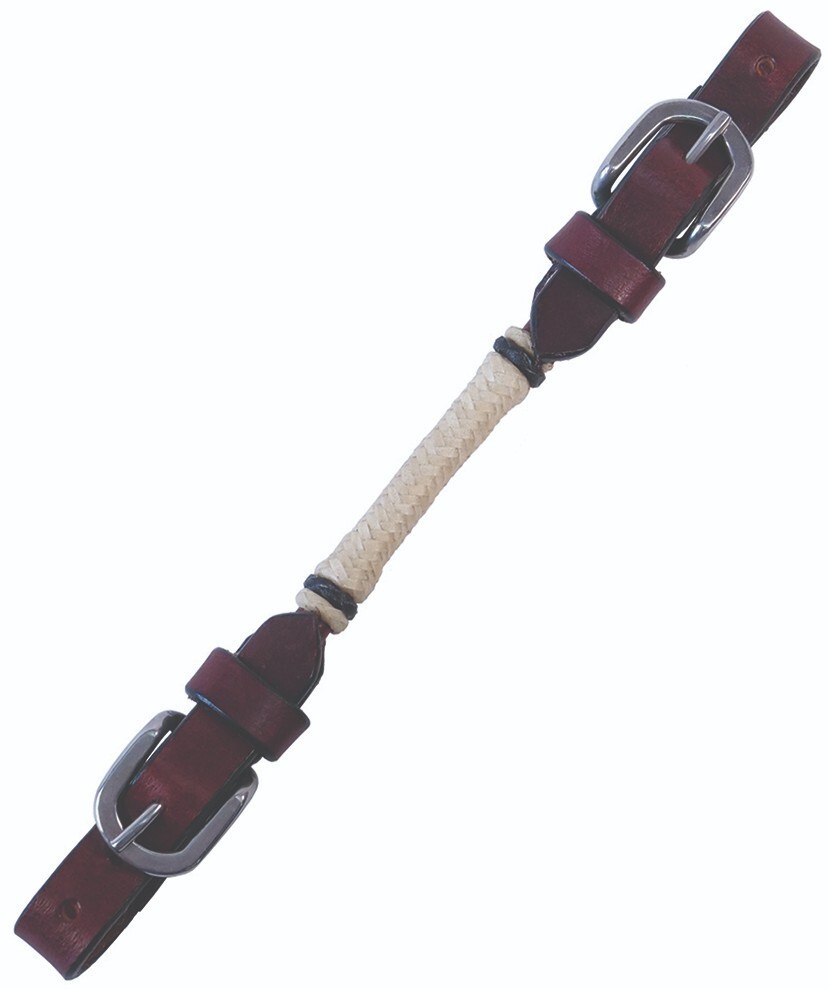 Buffalo Leather Latigo Leather Curb Strap with Rawhide Accents