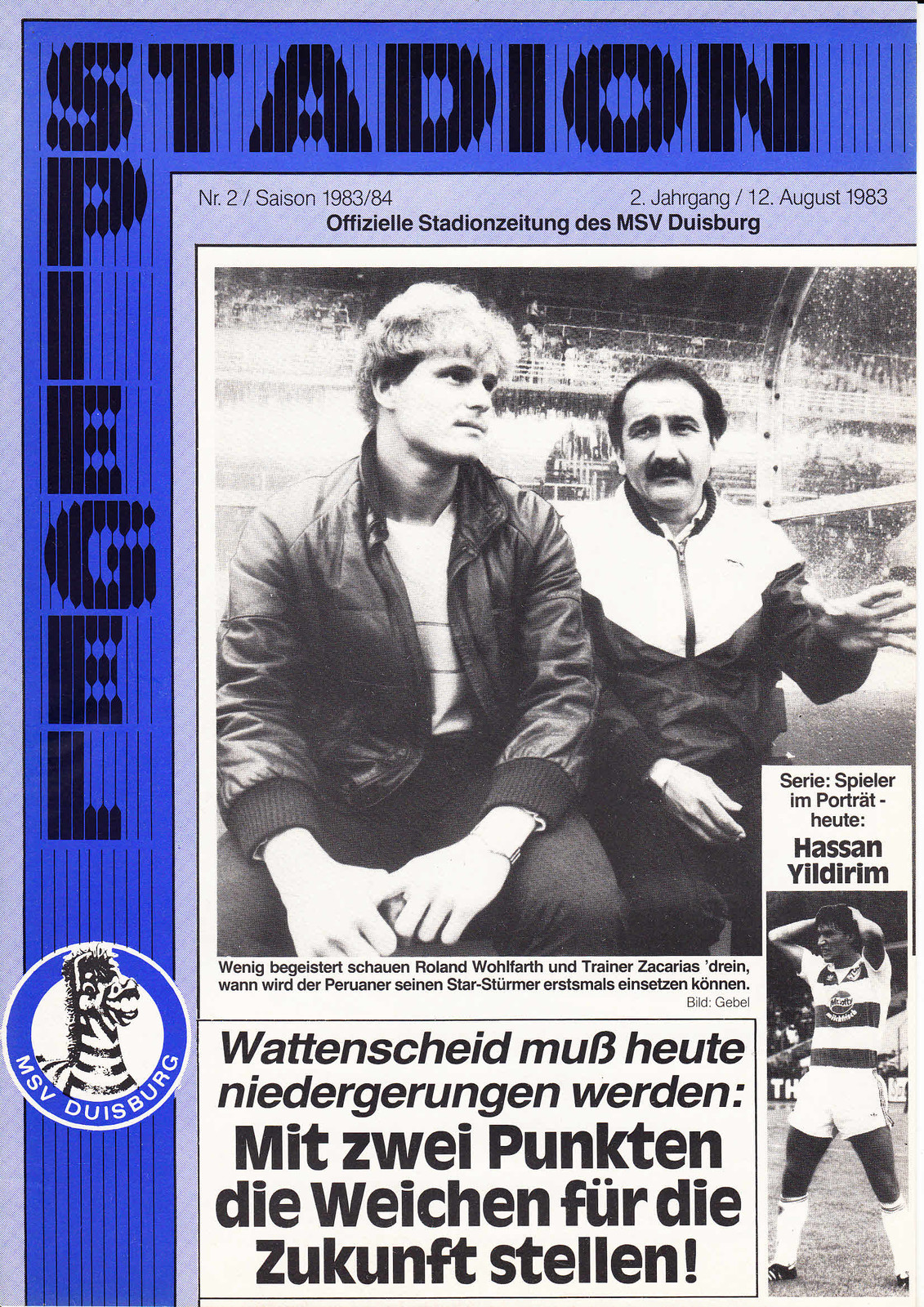 II. BL 83/84 MSV Duisburg - SG Wattenscheid 09, 12.08.1983
