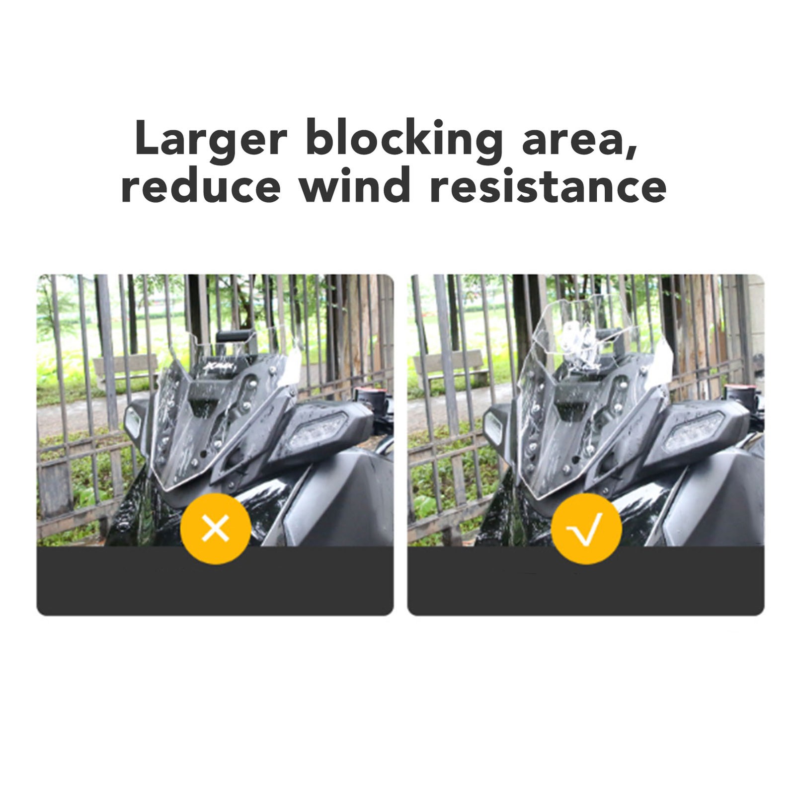 Motorcycle Acrylic Heightened Adjustable Clip On Wind Deflector HYPD