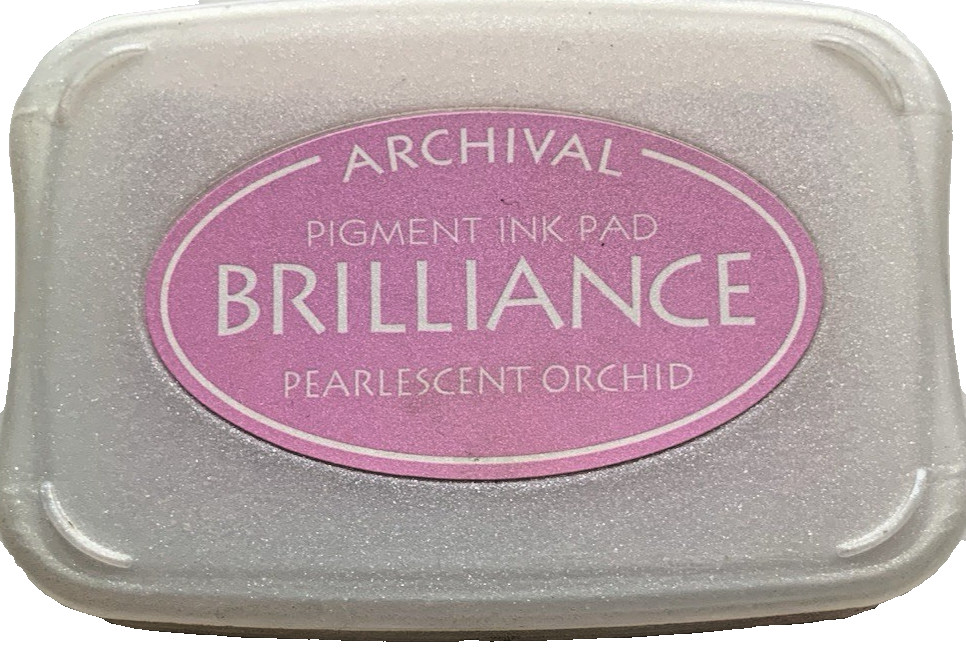 Archival Brilliance PEARLESCENT ORCHID Pigment Ink Pad AS IS Ink Level