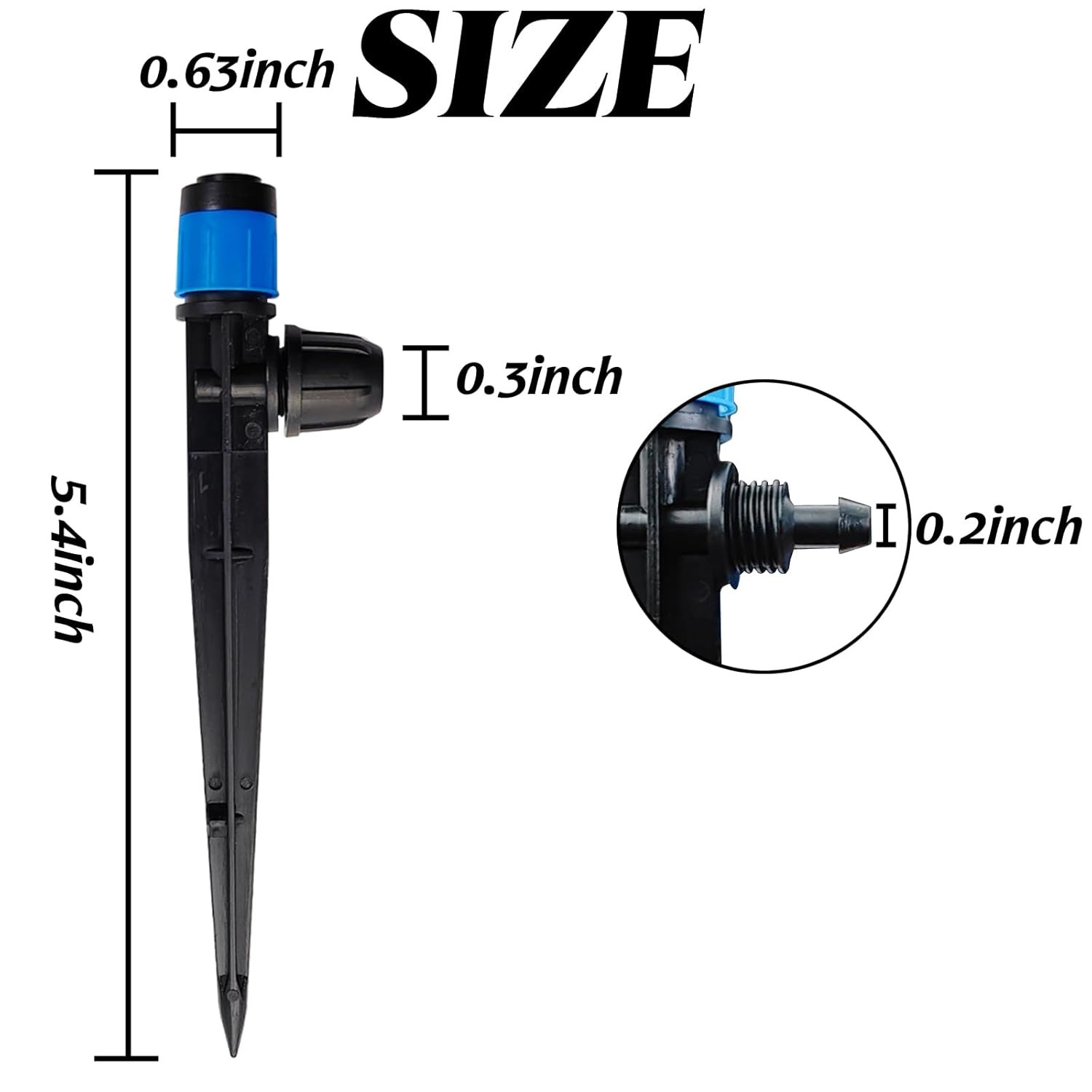 52PCS Drip Irrigation Approximately 40 inches spray radius per emitter