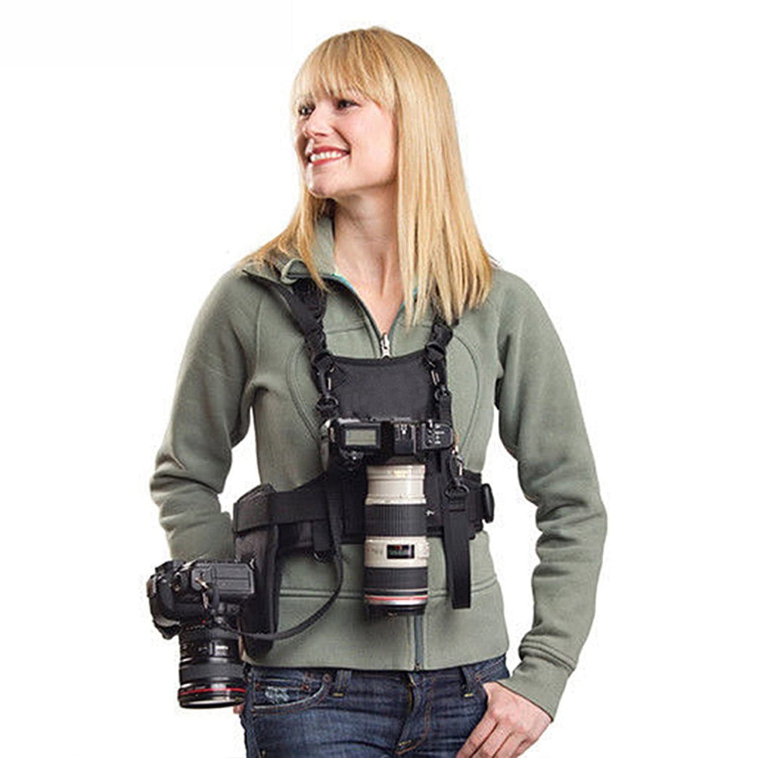 Nicama Dual Camera Carrier Chest Harness Double Shoulder DSLR Strap