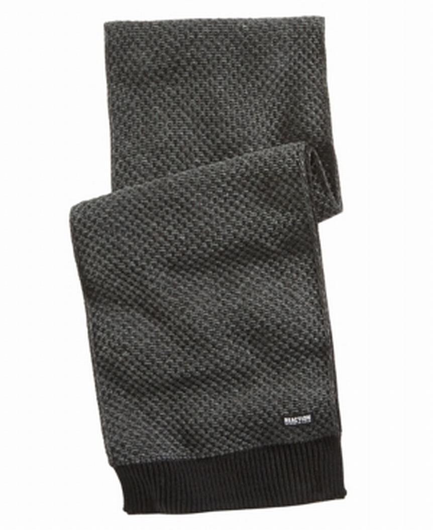 Kenneth Cole Mens Pique Scarf - Black - Long