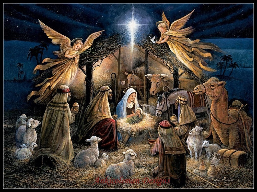 The Nativity - DIY Chart Counted Cross Stitch Patterns Needlework DMC Color