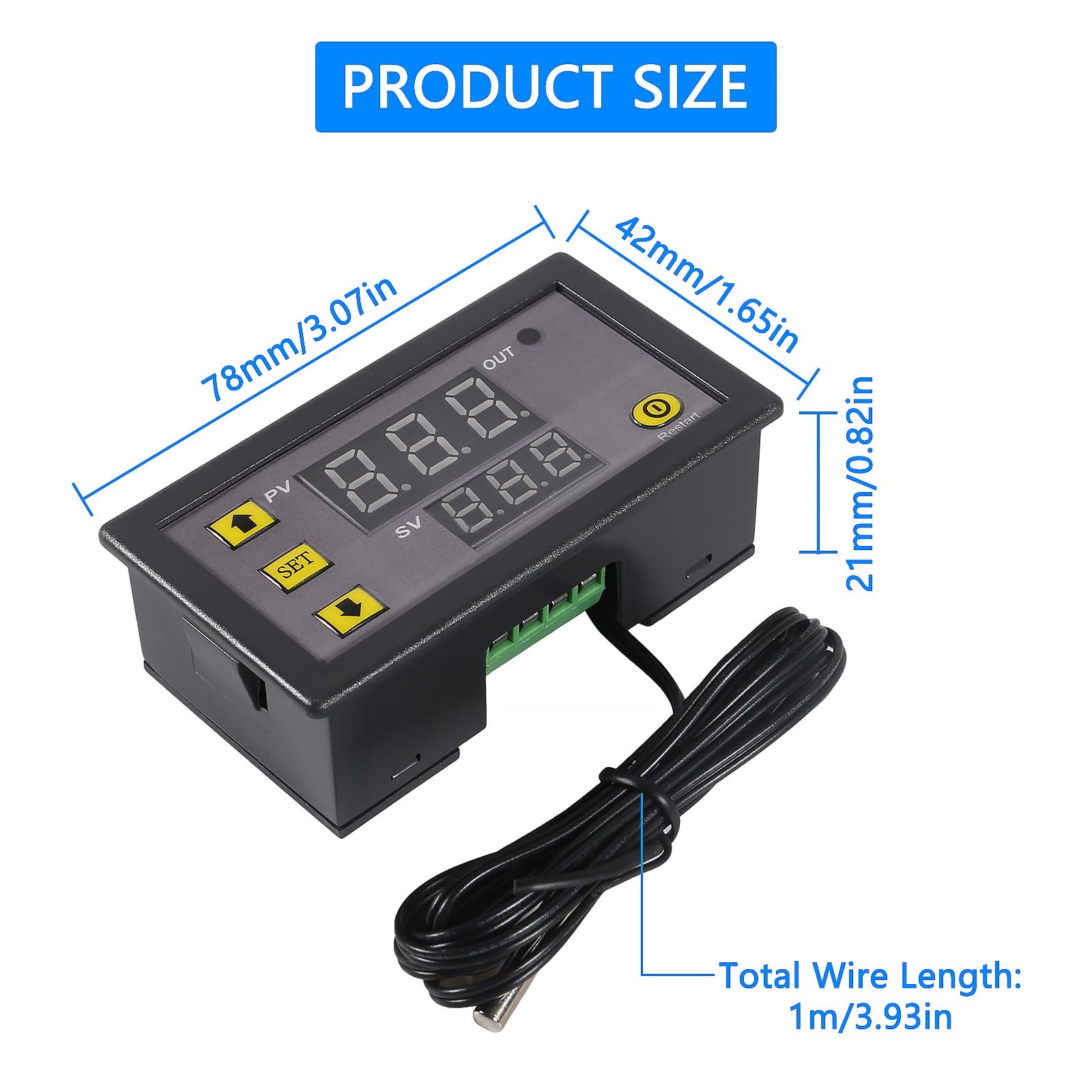Coliao 2pcs Digital Temperature Controller W3230 Digital LED Thermostat Switc...