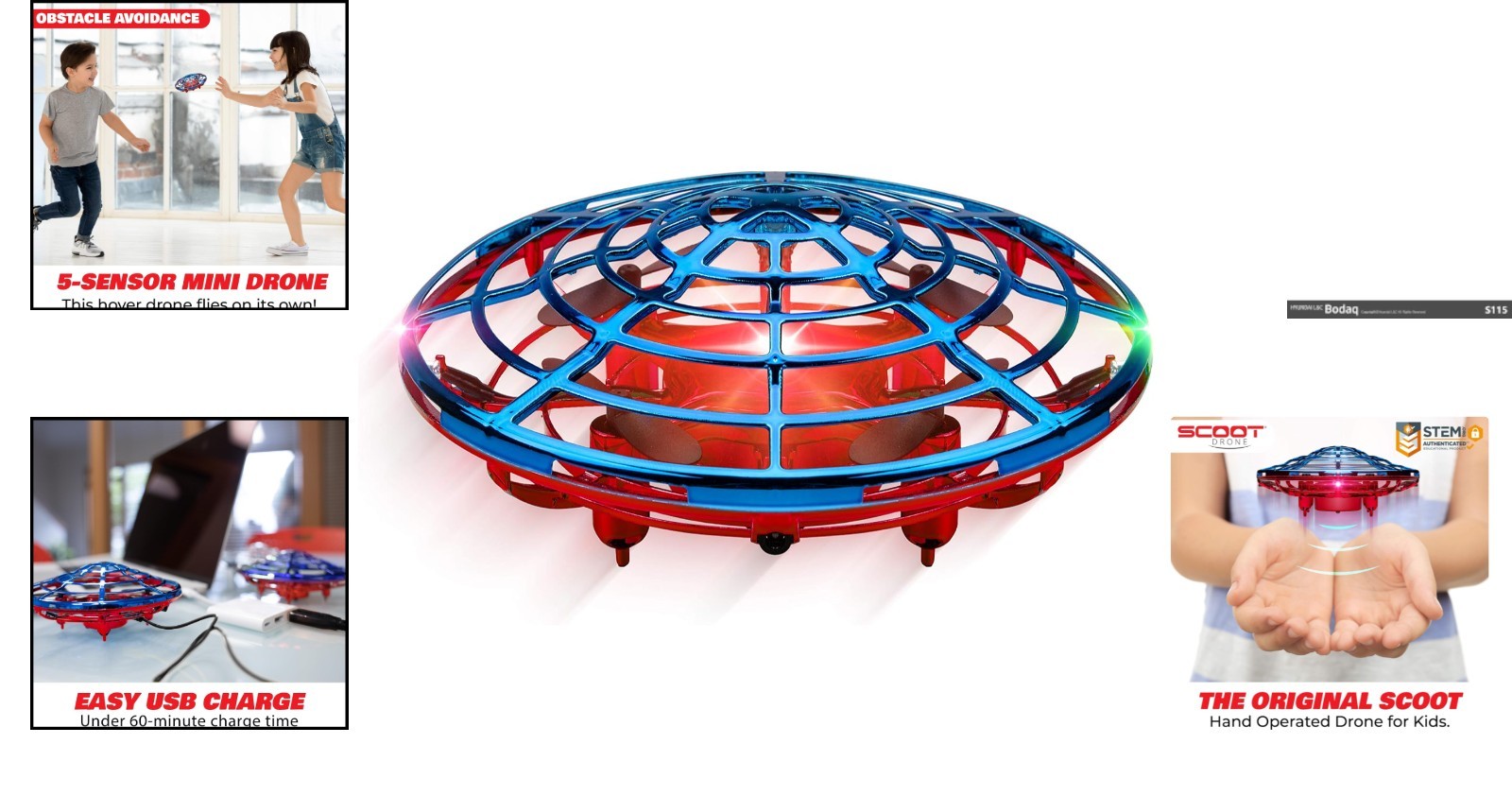 Obstacle Avoidance Flying Orb Drone - Unique Webbed Design for Safe Indoor Play