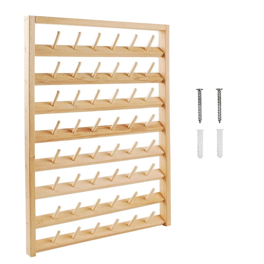 NW 48 Spools Wooden Thread Holder Sewing and Embroidery 48-Spools, 48-Spools