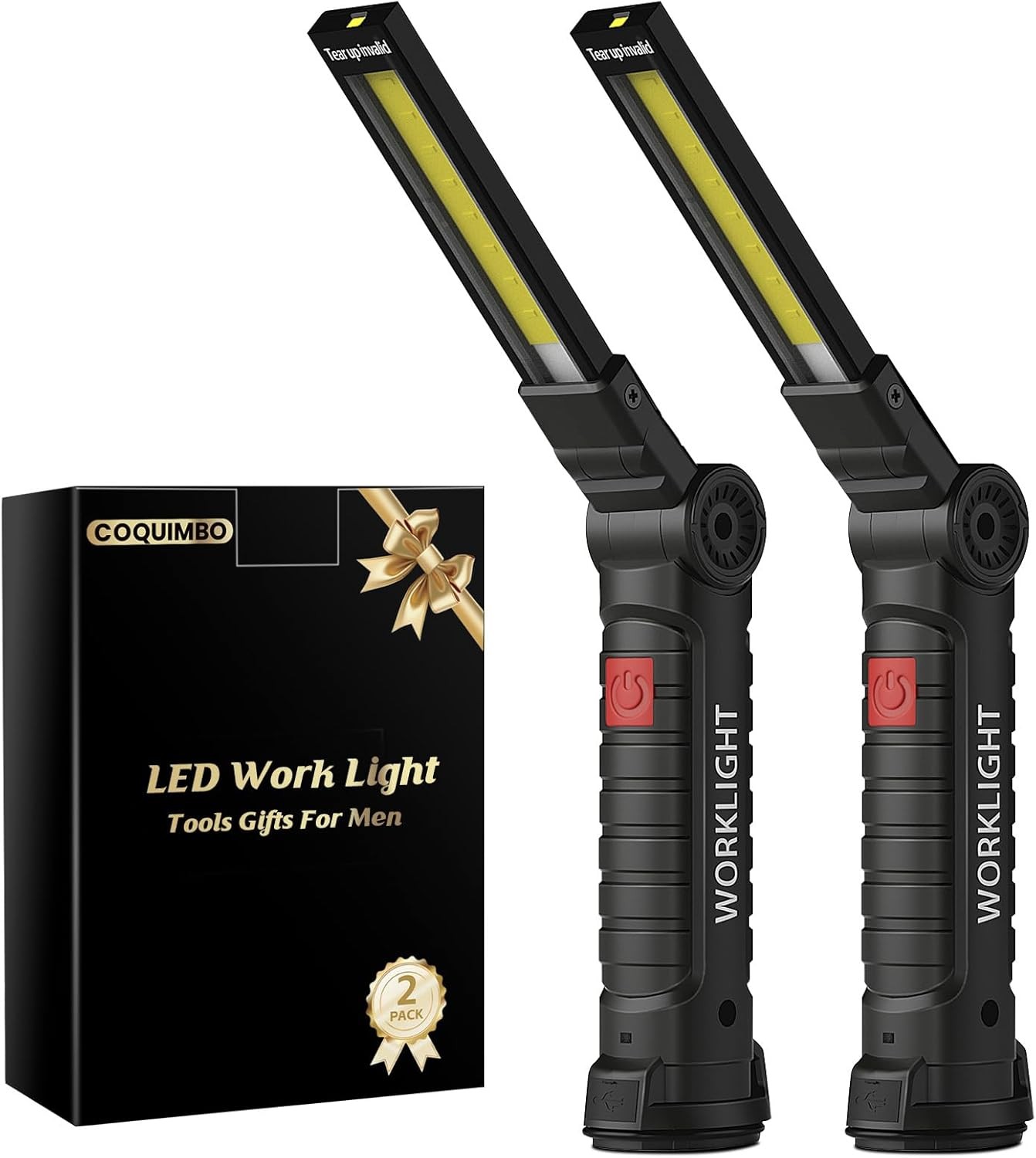 Coquimbo Rechargeable LED Work Light 2 Pack Magnetic Base