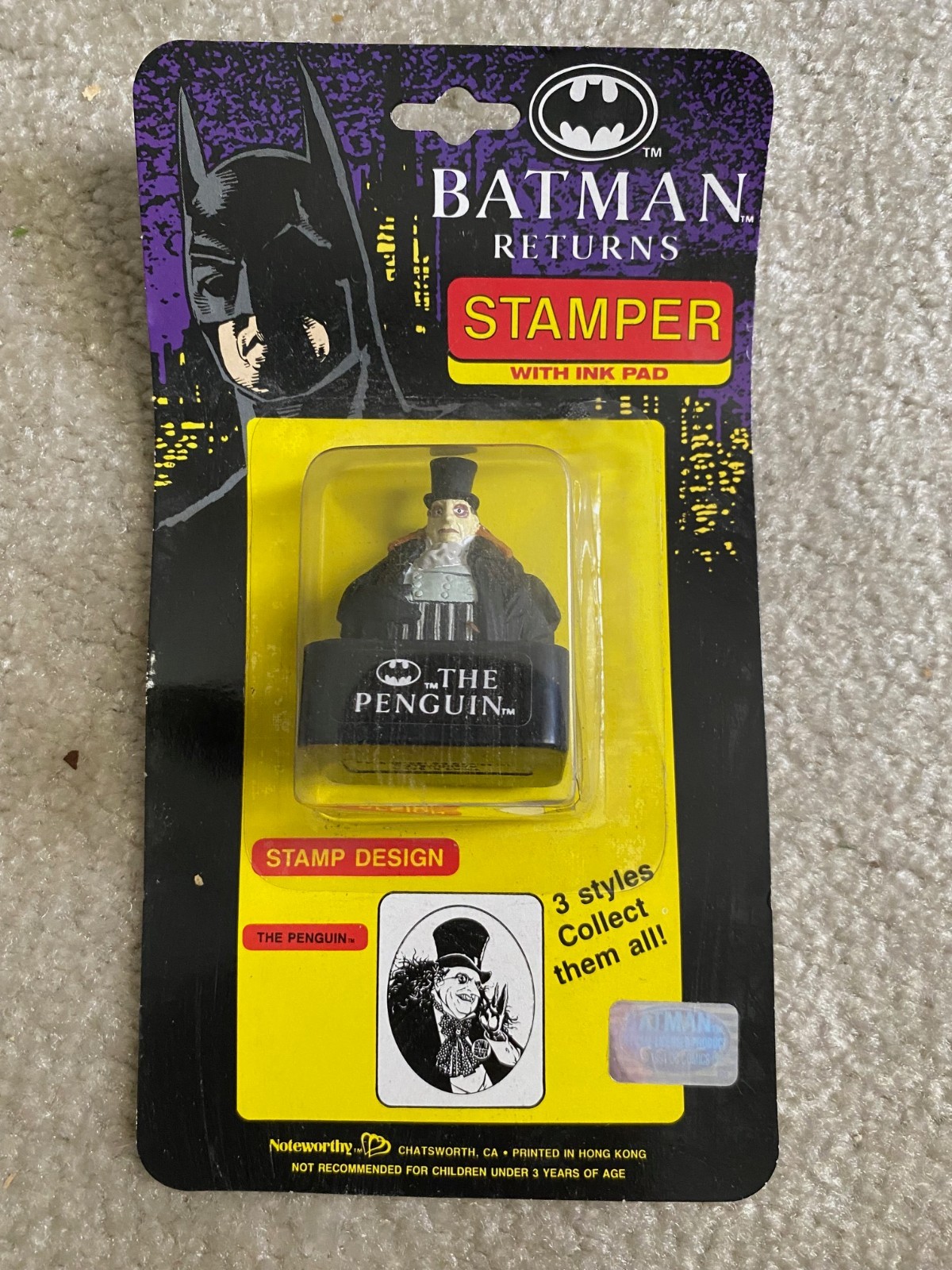 1992 Batman Returns Stamper Penguin Original Packaging