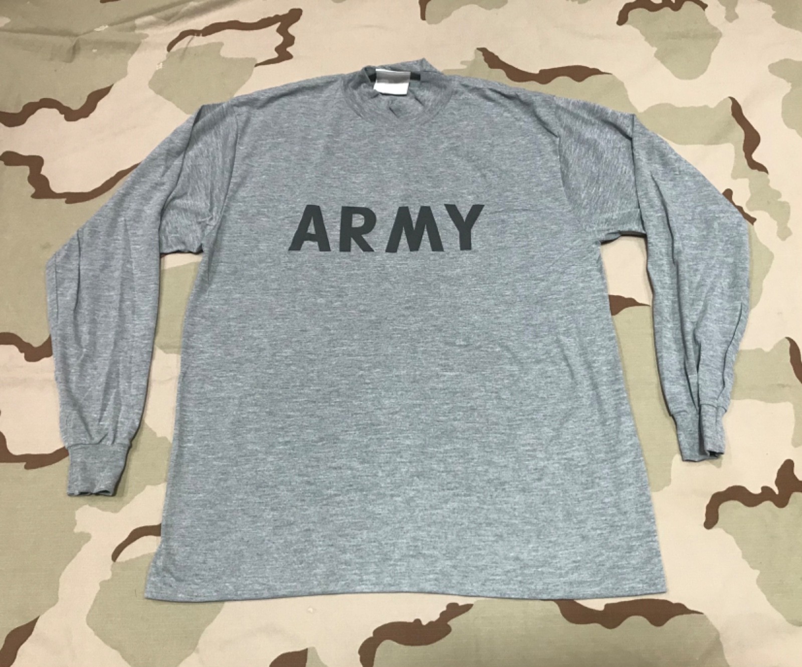 US ARMY GRAY T-SHIRT REFLECTIVE LONG SLEEVE PT TSHIRT IPFU PT Uniform 3X-Large