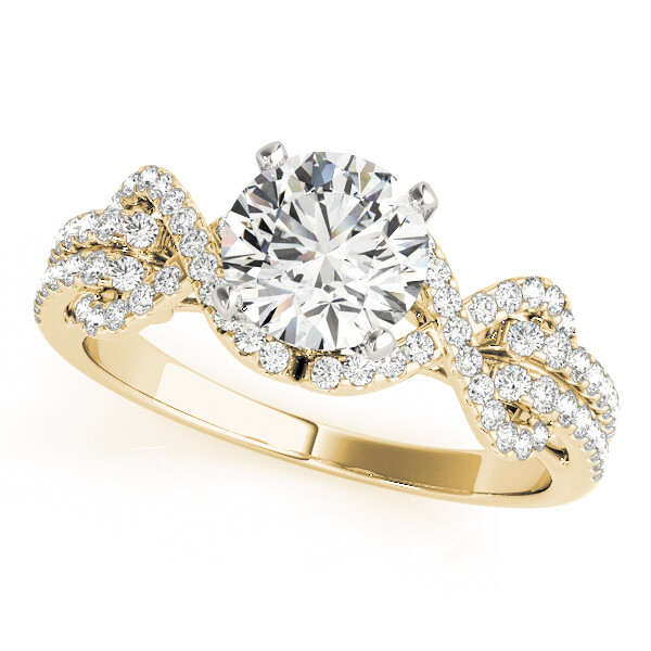 1.39 Ct Round Simulated Diamond Wedding Engagement Ring 14K Real Yellow Gold 6