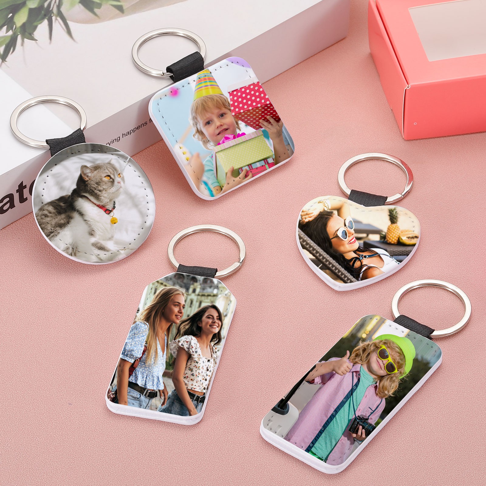 Sublimation Blank Keychains, 12Pcs Heart Keychain Blanks, White