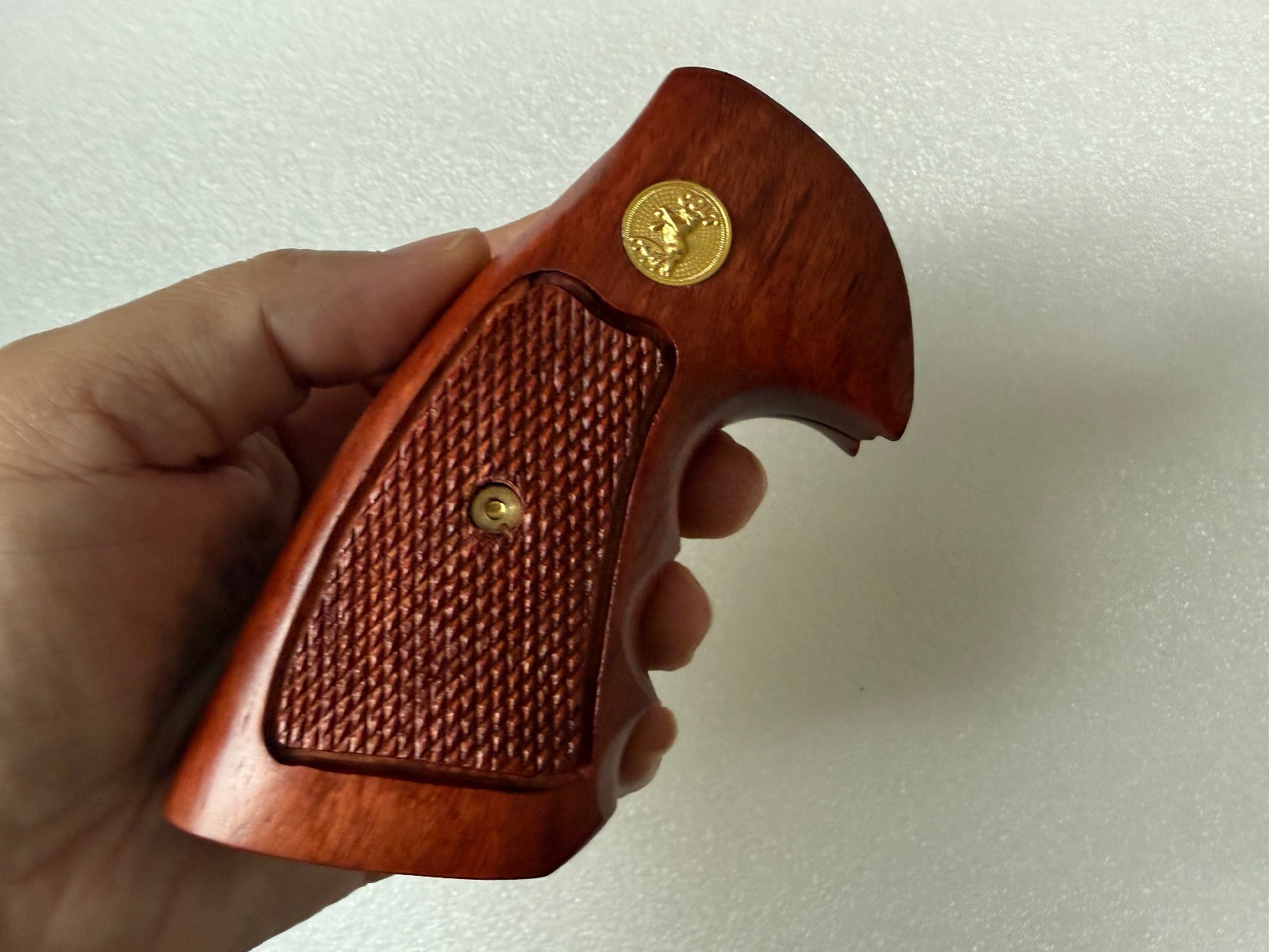 Remade grips checker Wood Decorative Grips For Colt Python grip#Opened