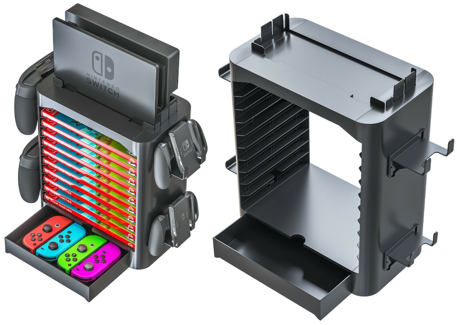 Skywin Game Storage Tower for Nintendo Switch - Game Disk Rack and Controller...