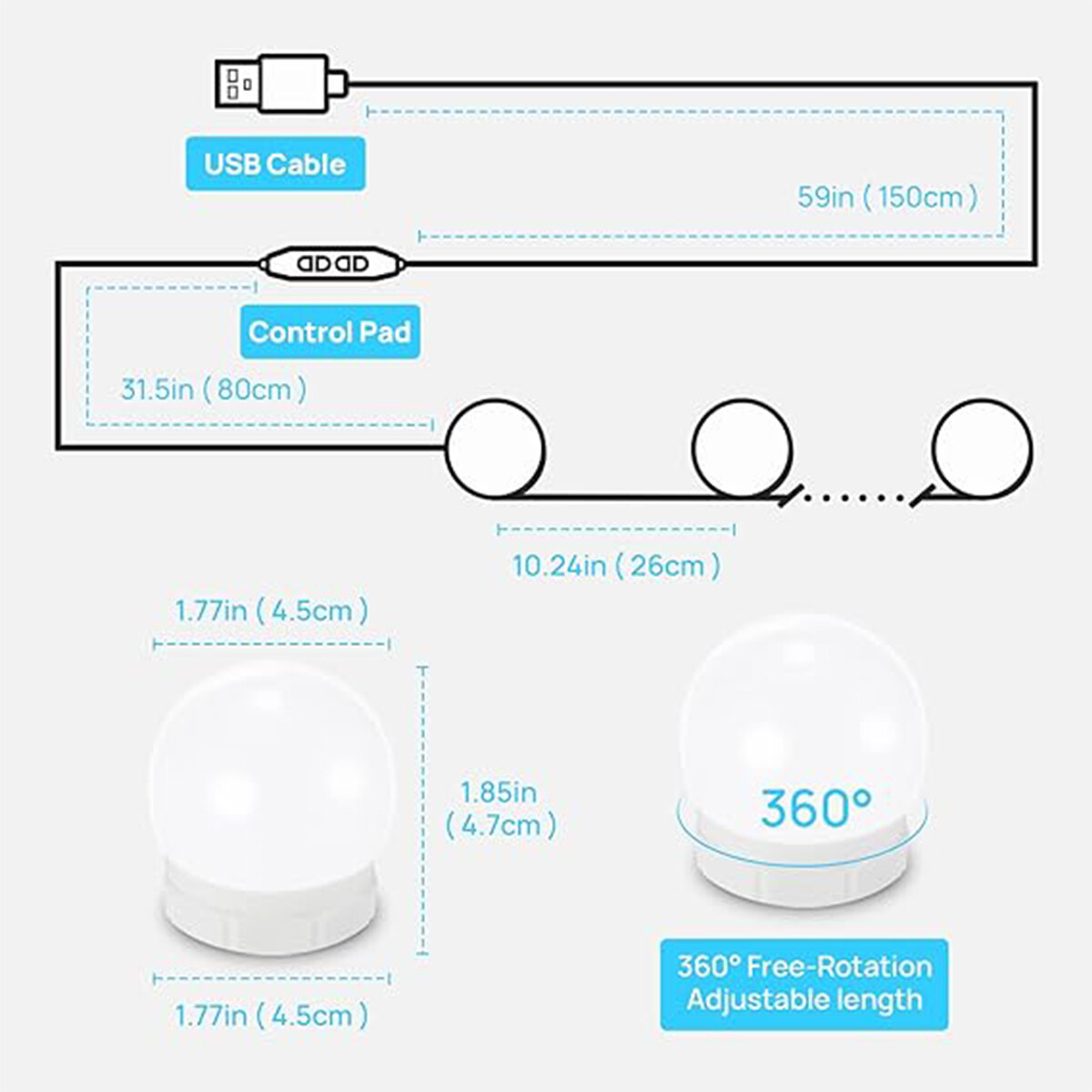 LED Cosmetic Bulb Dimmable Bulb Dressing Table Headlight