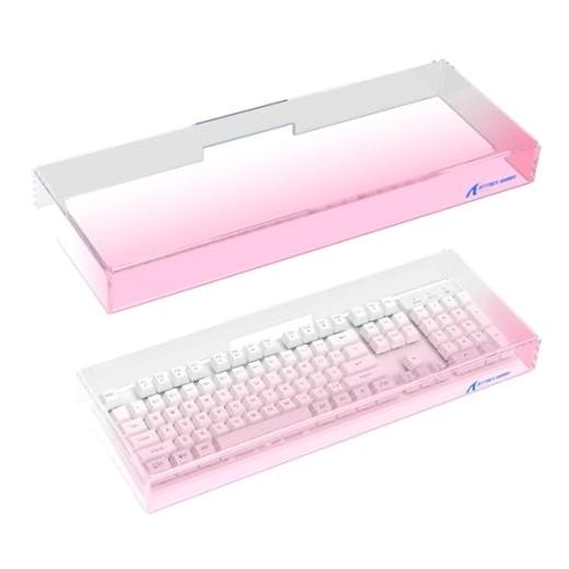 KC04 Acrylic Clear Transparent Keyboard Cover(17.4 * 6.5 * 1.89 104Key Pink
