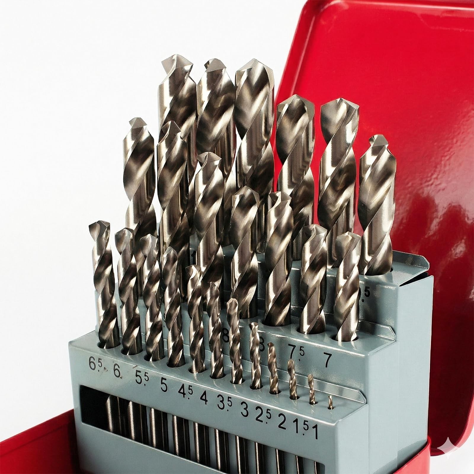 Metric Twist Drill Bits Set Of 25pcs In Metal Case 1mm To 13mm By 0.5mm Incremen