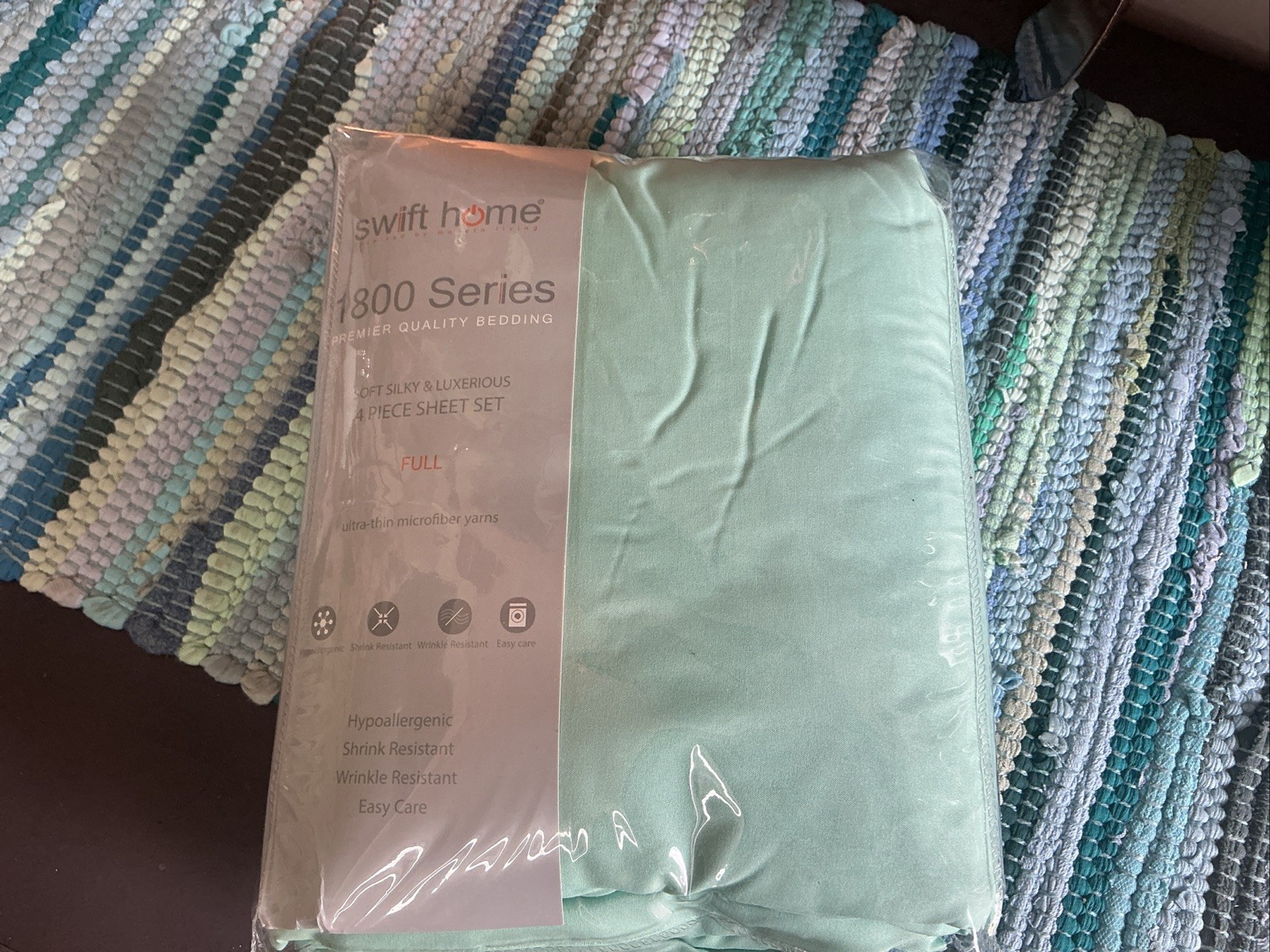 Swift Home 1800 Series 4 Piece Set Full Size Seafoam 916003 Microfiber A36