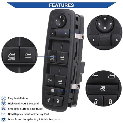 Power Window Switch Master Control Button Left Driver Side Compatible with