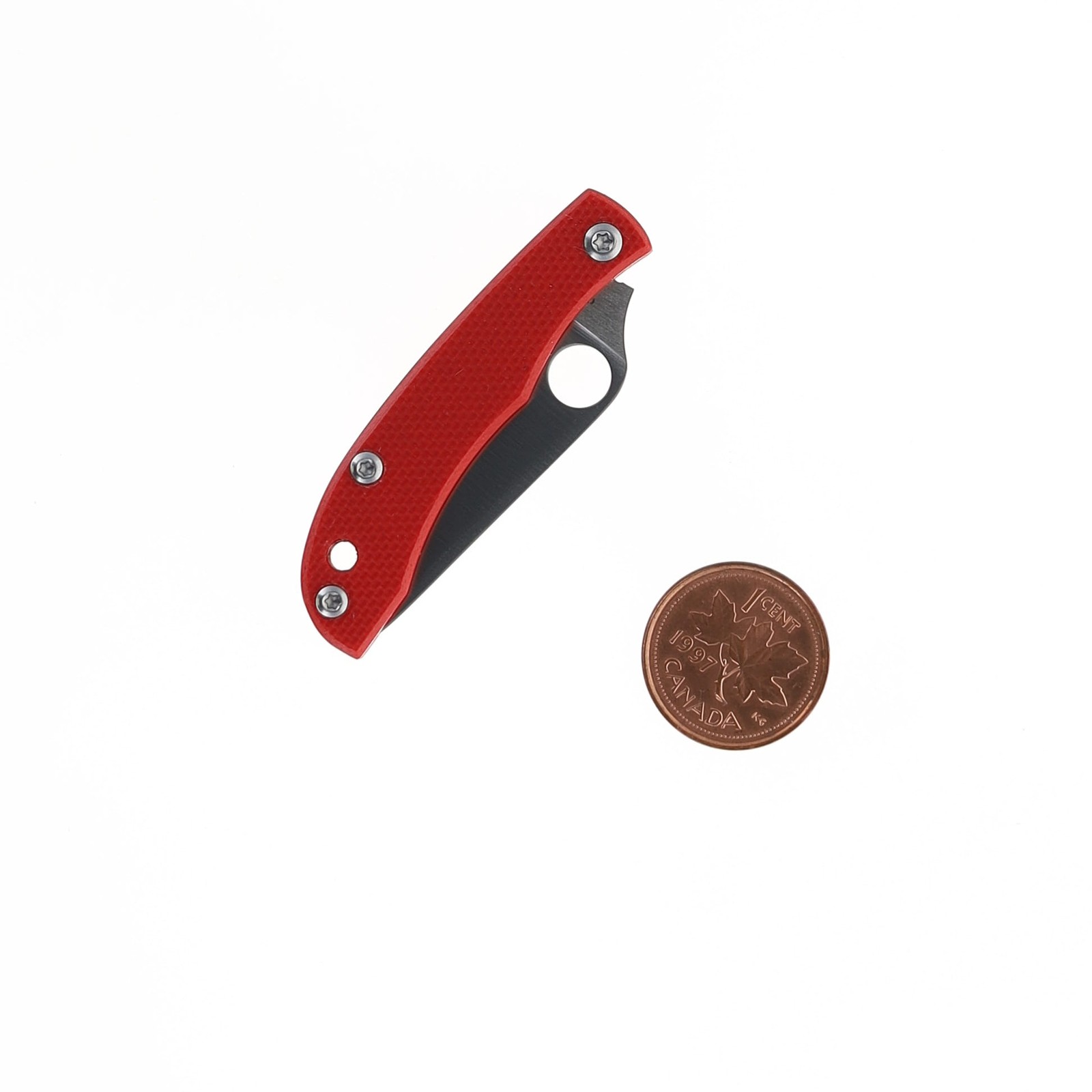 Spyderco Honeybee Folding Knife Red G10 Handle 12C27 Plain Edge C137GRDP