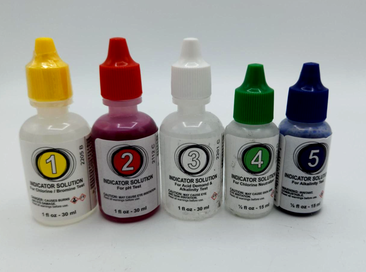 #1 - #5 POOLMASTER / POOLSTYLE TEST KIT REAGENTS **5 PACK! Full set!