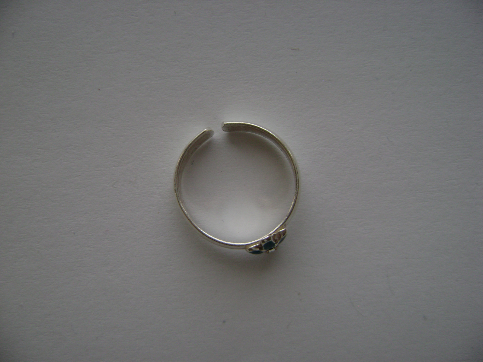 Sterling Silver Blue Enamel Crystal Stone Flower Toe Ring New