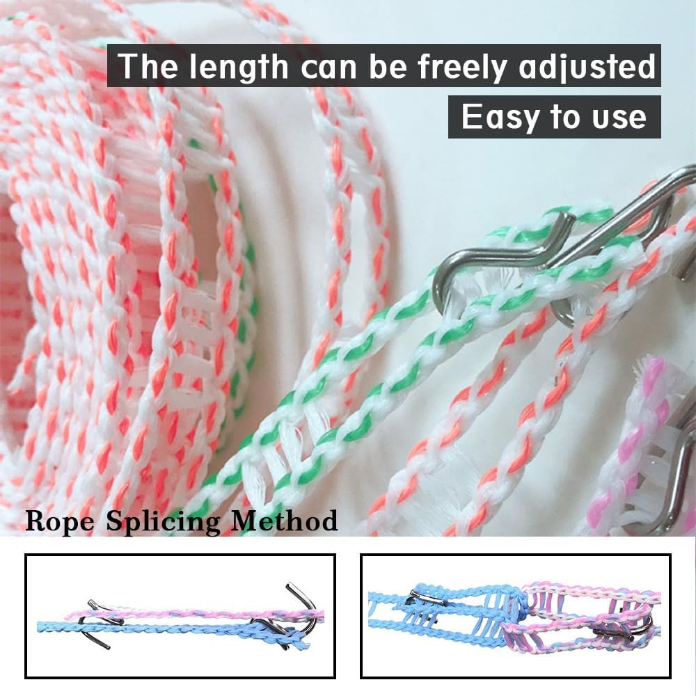 Clothesline,3 Pack Clotheslines for Outside, Adjustable Clothes Line，Windproof