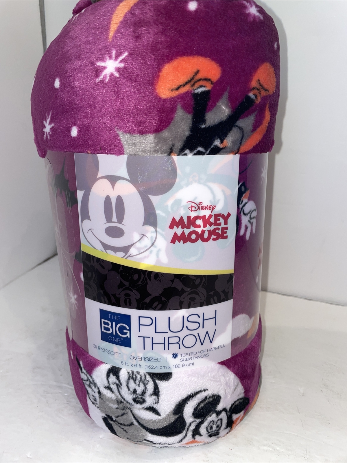 Disney Mickey Mouse Halloween The Big One Oversized Throw Blanket Witch Vampire