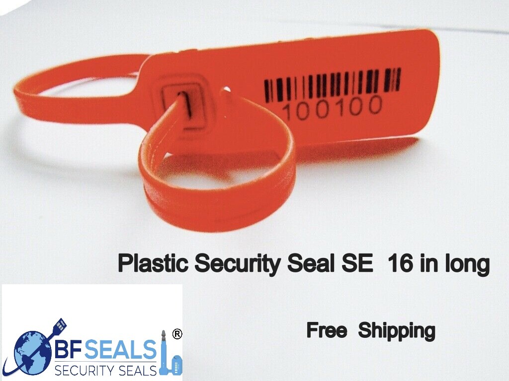 Security PLASTIC SEAL SE, Adjustable, 500 pcs, 16" numbered, RED. BF-30SE15